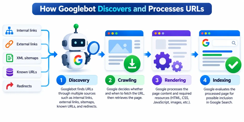 how googlebot discovers and processes urls