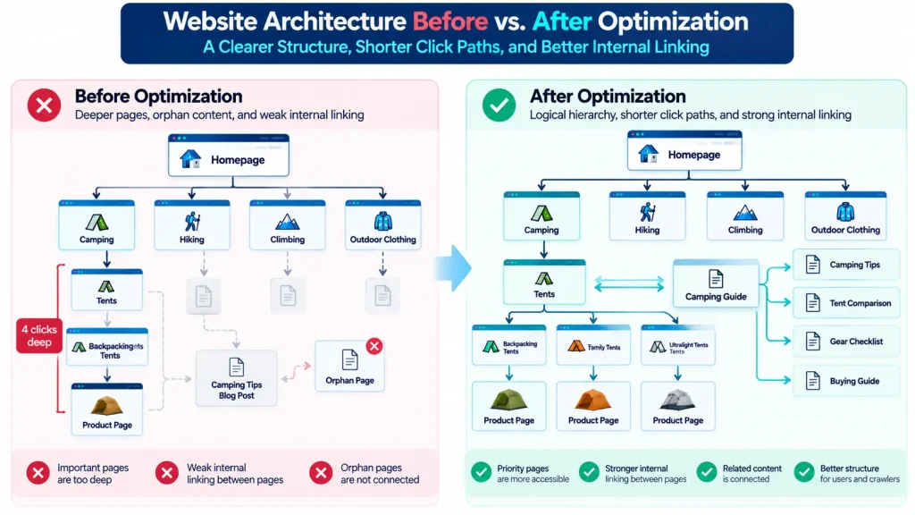 how to measure website architecture improvements