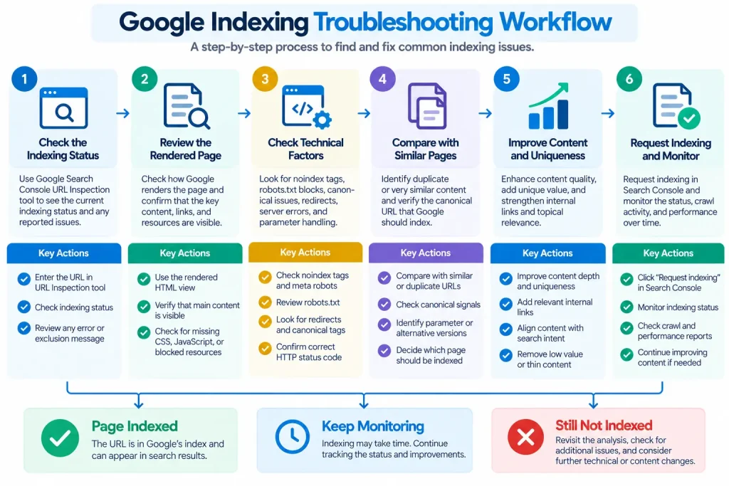 how to troubleshoot google indexing issues step by step