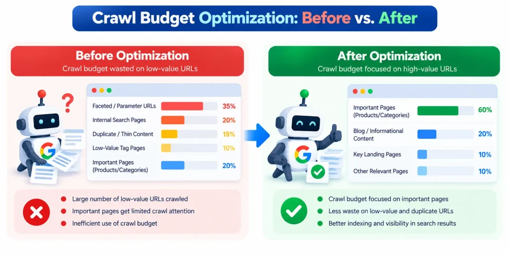 practical ecommerce crawl budget example